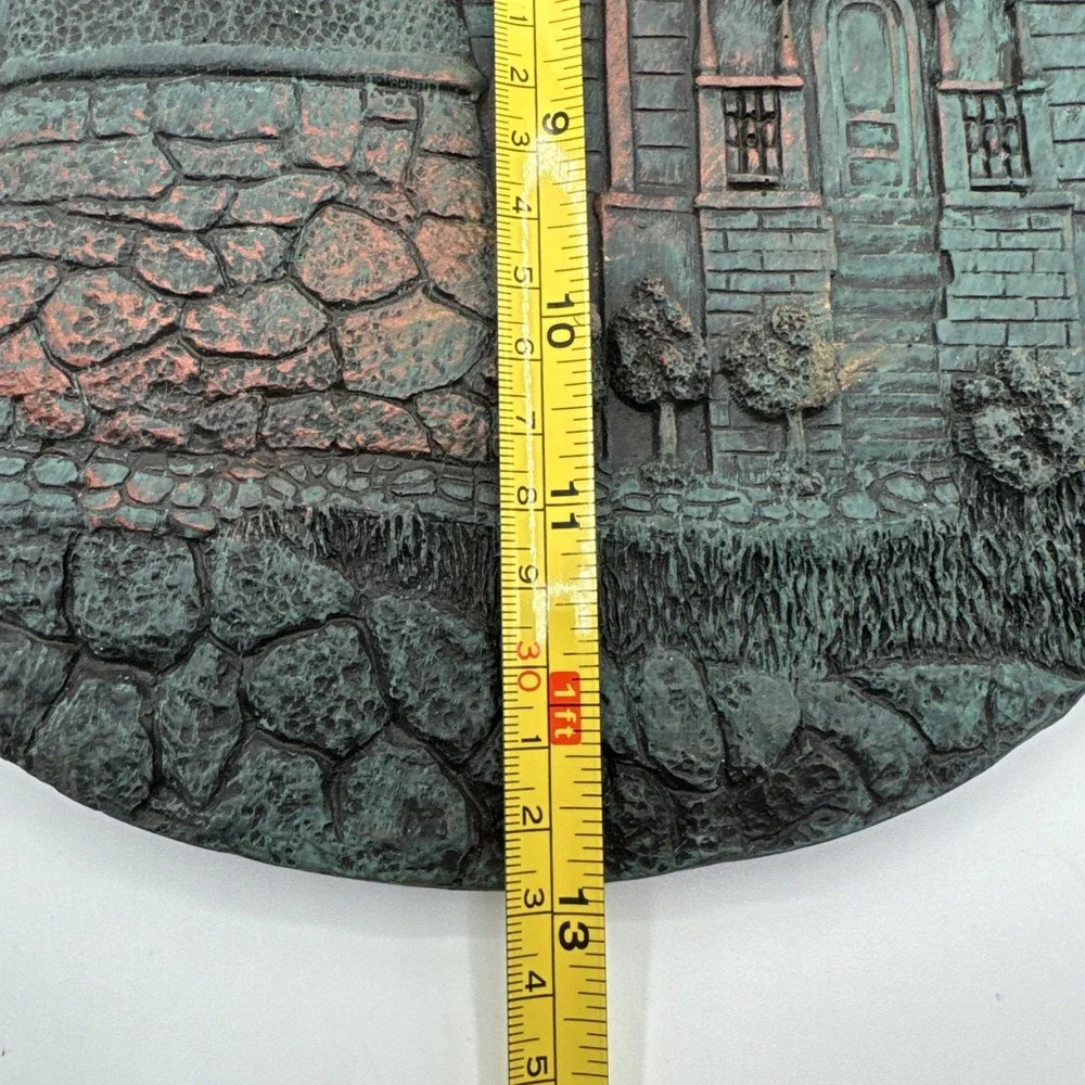 Vintage Welcome Lighthouse Wall Plaque Nautical Coastal Resin Verdigris Decor